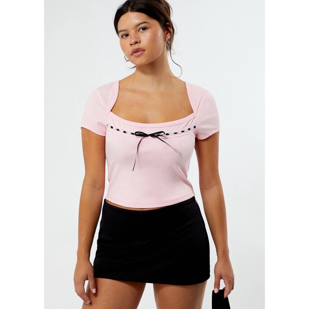 PacSun Est. PAC 1980 Sabrina Tie‎ Front Square Neck Top Medium